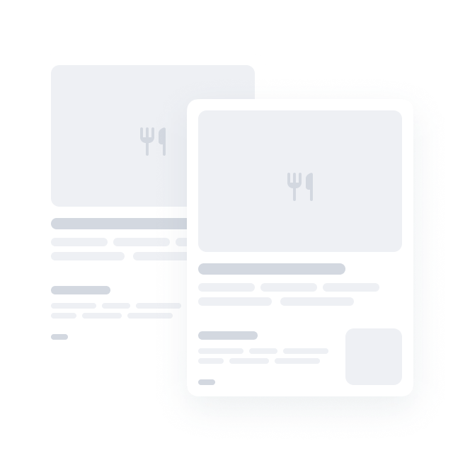 Blog feature with blog post image, title, post time, and content preview.